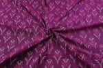 Purple Authentic Handwoven Soft Silk-Cotton Ikkat Fabric - Image 3