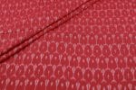 Neon Red Fine Handloom Ikkat Tie-Dye Pure Soft Cotton Fabric