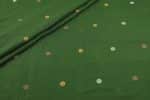 Fern Green Woven Design Flowy HandLoom Pure Soft Cotton Fabric