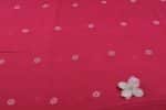 Rose Red Woven Design Flowy HandLoom Pure Soft Cotton Fabric - Image 2