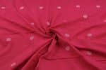 Rose Red Woven Design Flowy HandLoom Pure Soft Cotton Fabric - Image 3