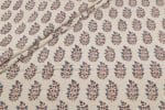 Natural White Dye Handblock Ajrakh Printed Cotton Fabric