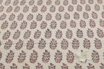 Natural White Dye Handblock Ajrakh Printed Cotton Fabric - Image 2