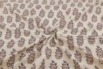 Natural White Dye Handblock Ajrakh Printed Cotton Fabric - Image 3