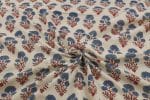 Natural White Dye Handblock Ajrakh Printed Cotton Fabric - Image 3