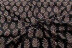 Natural Black Dye Handblock Ajrakh Printed Cotton Fabric - Image 3