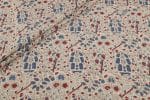 Natural White Dye Handblock Ajrakh Printed Cotton Fabric