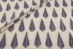 Natural White Dye Handblock Ajrakh Printed Cotton Fabric