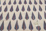 Natural White Dye Handblock Ajrakh Printed Cotton Fabric - Image 2