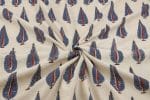 Natural White Dye Handblock Ajrakh Printed Cotton Fabric - Image 3