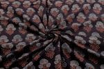 Natural Black Dye Handblock Ajrakh Printed Cotton Fabric - Image 3