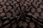 Natural Black Dye Handblock Ajrakh Printed Cotton Fabric - Image 3