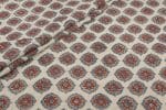 Natural White Dye Handblock Ajrakh Printed Cotton Fabric