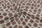 Natural White Dye Handblock Ajrakh Printed Cotton Fabric - Image 3