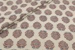 Natural White Dye Handblock Ajrakh Printed Cotton Fabric
