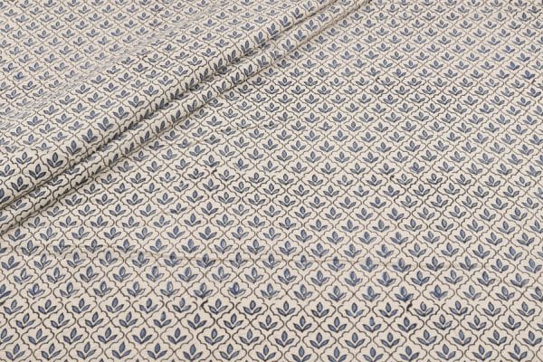 Pre-Cut 1.50m Natural White Dye Handblock Ajrakh Printed Cotton Fabric
