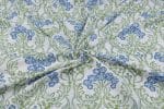 White Floral Handblock Printed 100% Pure Soft Cotton Fabric - Image 3