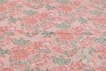 Salmon Pink Floral Handblock Printed 100% Pure Soft Cotton Fabric - Image 2