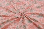 Salmon Pink Floral Handblock Printed 100% Pure Soft Cotton Fabric - Image 3
