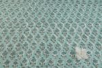 Jungle Green Floral Handblock Printed 100% Pure Soft Cotton Fabric - Image 2