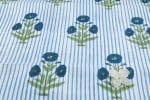 White Floral Handblock Printed 100% Pure Soft Cotton Fabric - Image 2