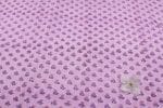 Mauve Pink Floral Handblock Printed 100% Pure Soft Cotton Fabric - Image 2