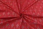 Christmas Red Authentic Handwoven Soft Silk-Cotton Ikkat Fabric - Image 3