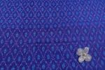 Teak Blue Authentic Handwoven Soft Silk-Cotton Ikkat Fabric - Image 2
