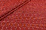 Brown Red Authentic Handwoven Soft Silk-Cotton Ikkat Fabric