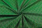 Forest Green Authentic Handwoven Soft Silk-Cotton Ikkat Fabric - Image 3
