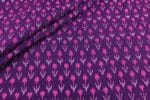 Grape Purple Mercerised Fine Handloom Ikkat Tie-Dye Pure Soft Cotton Fabric