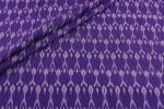 Dark Purple Mercerised Fine Handloom Ikkat Tie-Dye Pure Soft Cotton Fabric