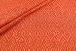 Bright Orange Mercerised Fine Handloom Ikkat Tie-Dye Pure Soft Cotton Fabric