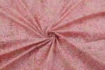 Baby Pink Floral Handblock Printed 100% Pure Soft Cotton Fabric - Image 3