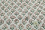 White Floral Handblock Printed 100% Pure Soft Cotton Fabric - Image 2