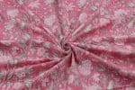 Brilliant Rose Pink  Floral Handblock Printed 100% Pure Soft Cotton Fabric - Image 3