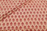 Beige Floral Handblock Printed 100% Pure Soft Cotton Fabric