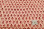 Beige Floral Handblock Printed 100% Pure Soft Cotton Fabric - Image 2