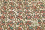 White Floral Handblock Printed 100% Pure Soft Cotton Fabric - Image 2