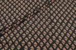Black Floral Handblock Printed 100% Pure Soft Cotton Fabric