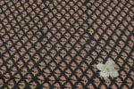 Black Floral Handblock Printed 100% Pure Soft Cotton Fabric - Image 2