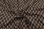 Black Floral Handblock Printed 100% Pure Soft Cotton Fabric - Image 3