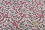 White Floral Handblock Printed 100% Pure Soft Cotton Fabric - Image 2