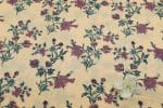 Bright Cream Floral Handblock Printed 100% Pure Soft Cotton Fabric - Image 2