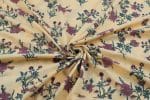 Bright Cream Floral Handblock Printed 100% Pure Soft Cotton Fabric - Image 3