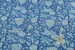 Denim Blue Floral Handblock Printed 100% Pure Soft Cotton Fabric - Image 2