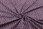 Northwestern Purple Floral Handblock Printed 100% Pure Soft Cotton Fabric - Image 3