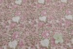 Pastel Pink Floral Handblock Printed 100% Pure Soft Cotton Fabric - Image 2