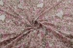 Pastel Pink Floral Handblock Printed 100% Pure Soft Cotton Fabric - Image 3