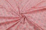 Baby Pink Floral Handblock Printed 100% Pure Soft Cotton Fabric - Image 3